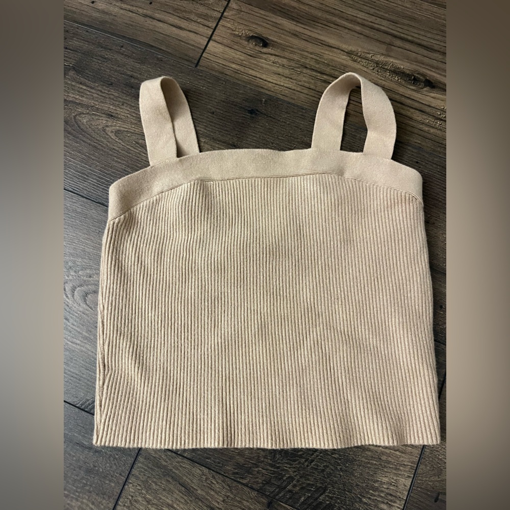 ABERCROMBIE AND FITCH - Tan Ribbed‎ Knit Tank top -  Women's Size Large